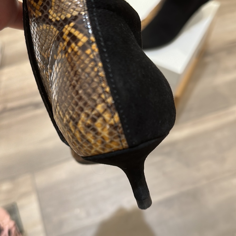 Animal pattern + black velvet booties - Picture 5 of 6